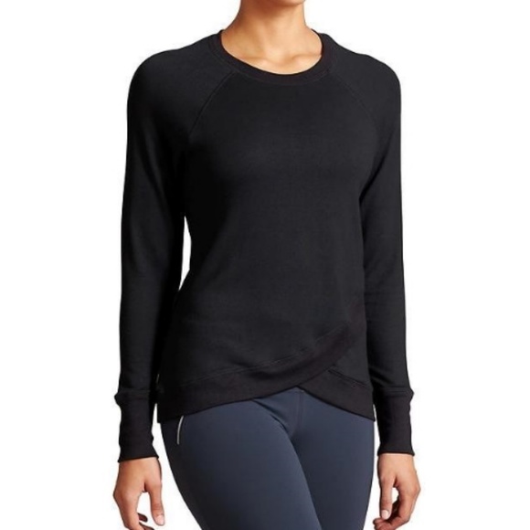 Athleta Sweaters - Athleta Crew Neck Black Criss Cross Sweater